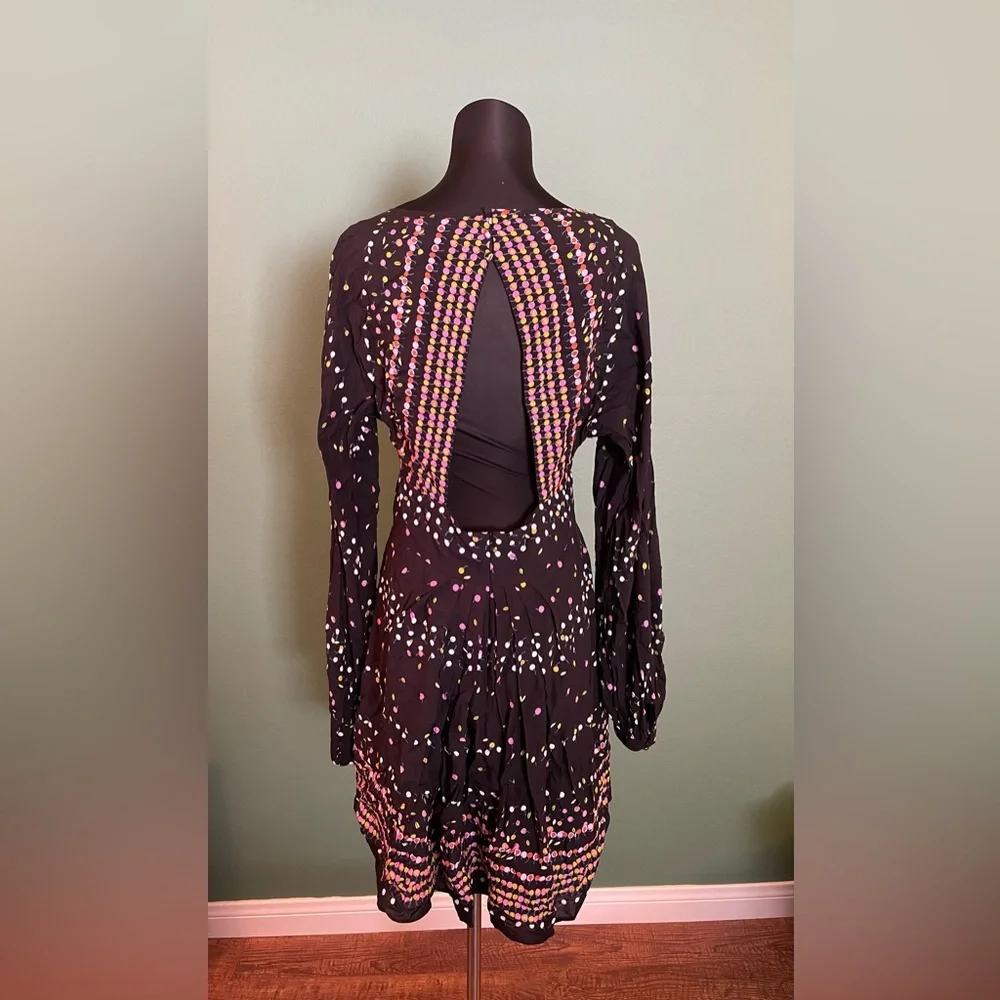 Free People Black Multi-Color Mini Dress - Picture 10 of 15